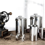 ☕✨ Stainless Steel French Press Coffee Maker | Double-Walled Insulated Coffee Pot 🫖 | 350ml / 800ml / 1000ml Coffee Brewer
