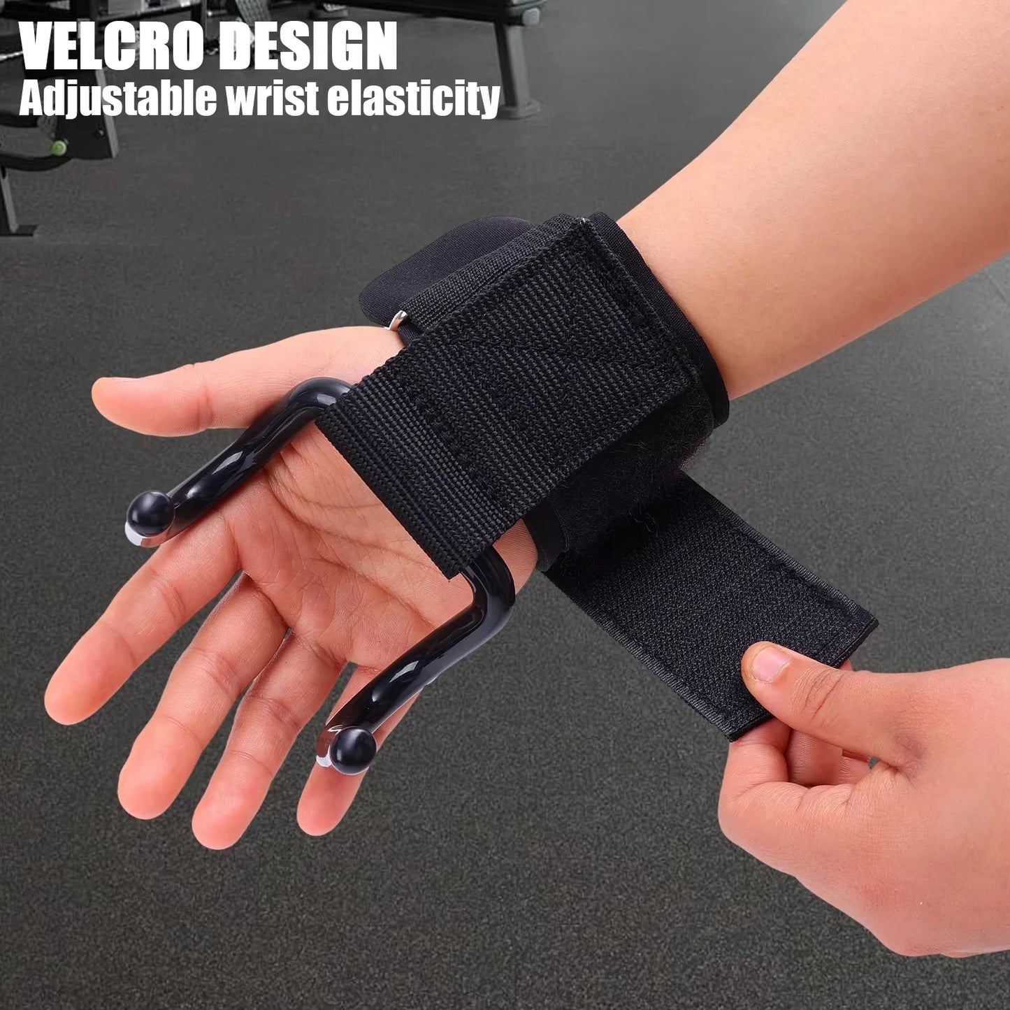 🏋️ Weight Lifting Hook Grips with Wrist Wraps – Heavy Duty Lifting Straps for Deadlifts, Pull-Ups & Strength Training 💪
