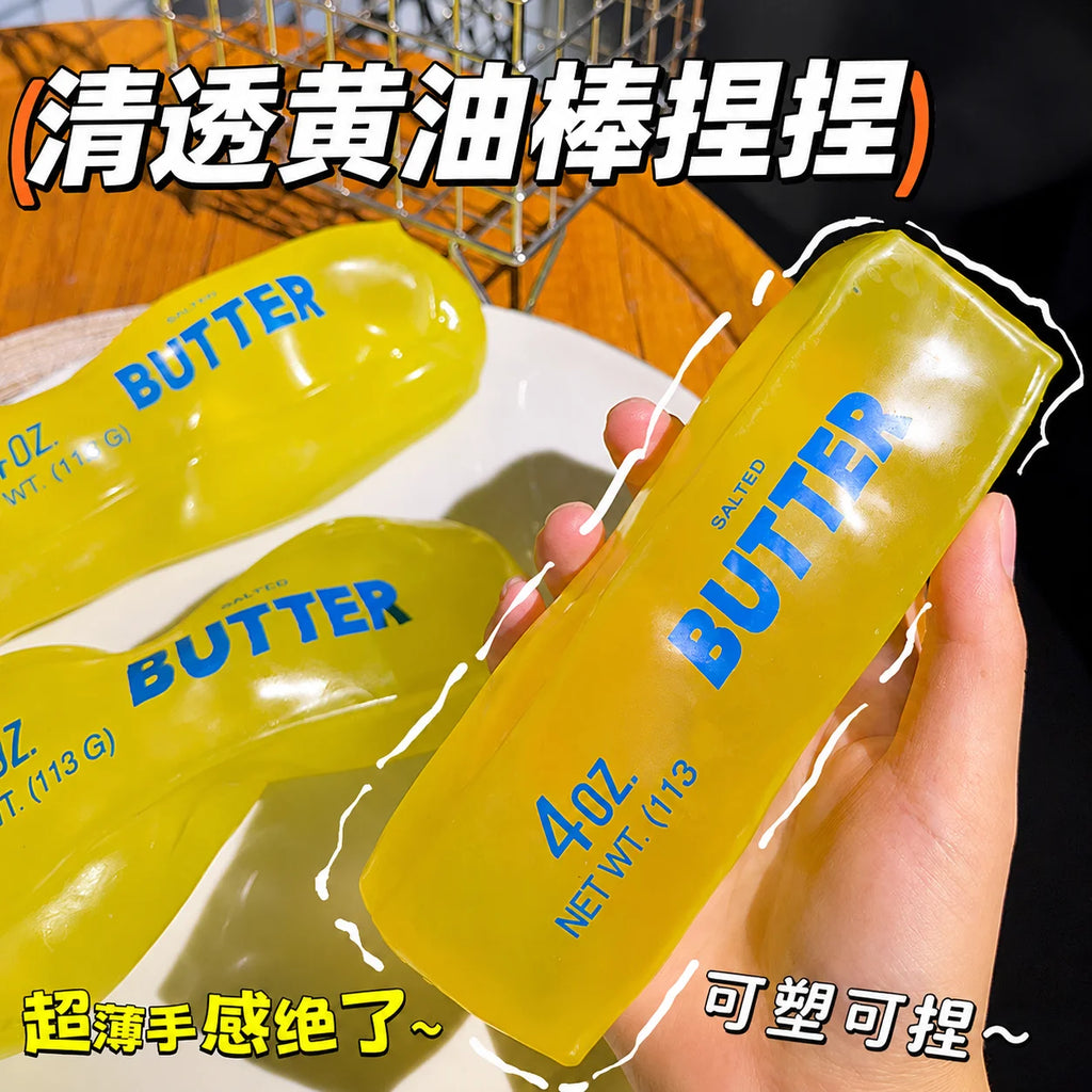 Jumbo Butter Squishy Fidget Toy – Transparent Squeeze Stress Relief