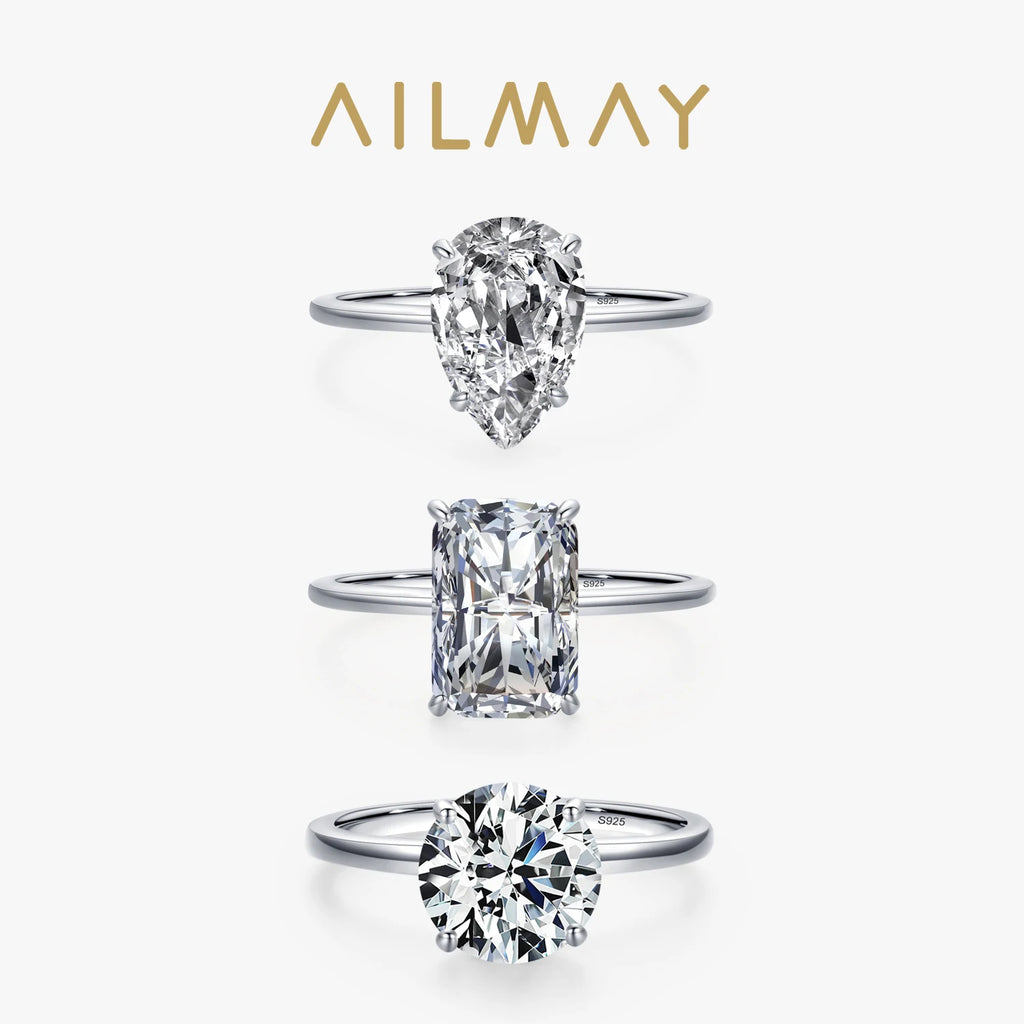 💎✨ Ailmay Luxury Clear CZ Ring – Solid 925 Sterling Silver