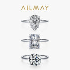 💎✨ Ailmay Luxury Clear CZ Ring – Solid 925 Sterling Silver