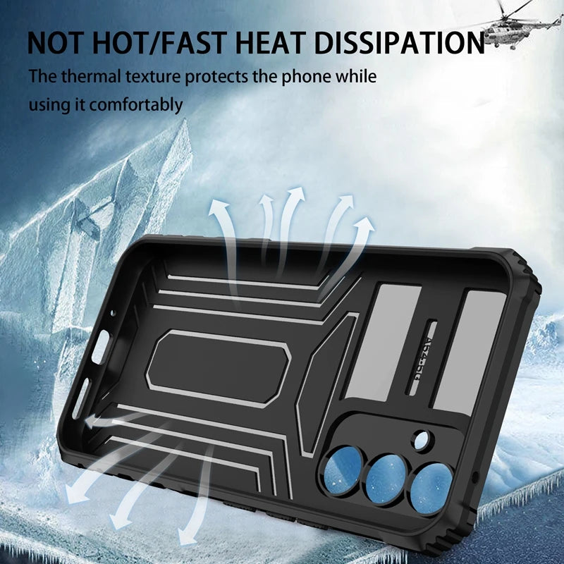 Rugged Armor Case with Belt Clip Holster & Kickstand for Samsung Galaxy