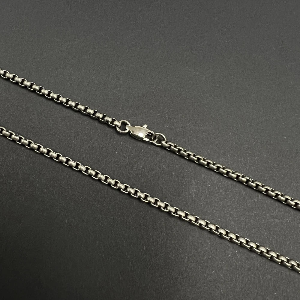 ✨ Fashion 3mm Pure Titanium Square Box Chain Necklace 🖤 | Durable Anti-Allergy Rolo Link Chain for Men & Women 💎