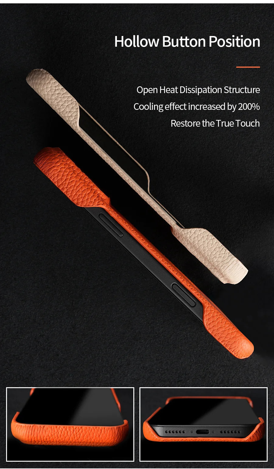 Luxury Lychee Cowhide Leather MagSafe Case for iPhone 17 / 16 / 15 Series