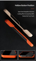 Luxury Lychee Cowhide Leather MagSafe Case for iPhone 17 / 16 / 15 Series