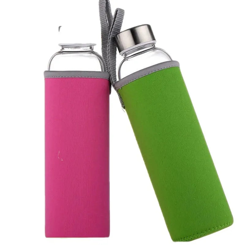 550ML Glass Travel Water Bottle – Shatterproof Portable Car Drinking Bottle 💧✨