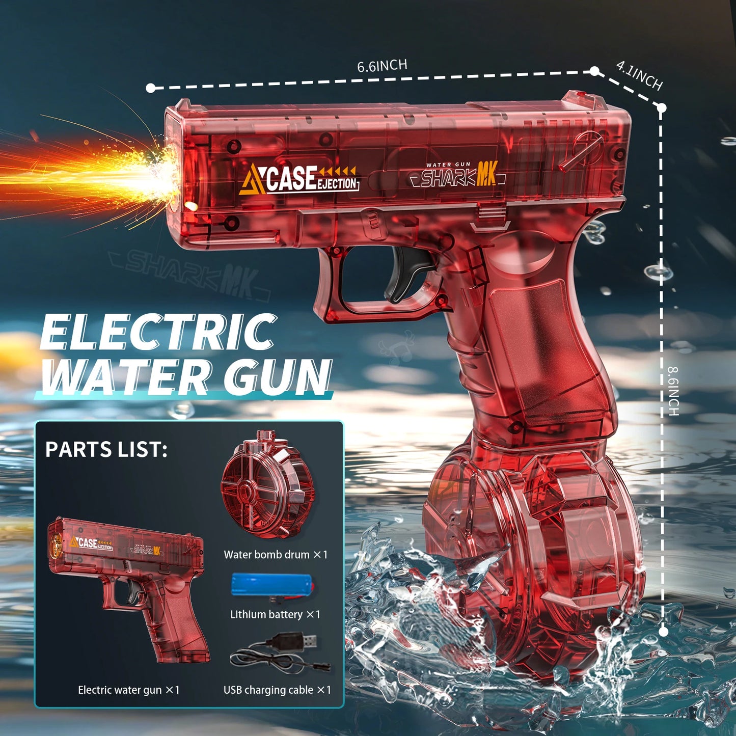 🔫💦 Electric Water Gun Toy | Portable Automatic Burst Blaster ⚡ | Kids Outdoor Summer Fun 🌞🏖️ Water Toys