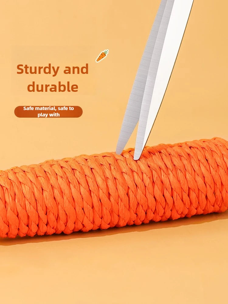 🥕🐱 Cat Carrot Chew Toy – Hemp Rope Teeth Grinding Interactive Toy