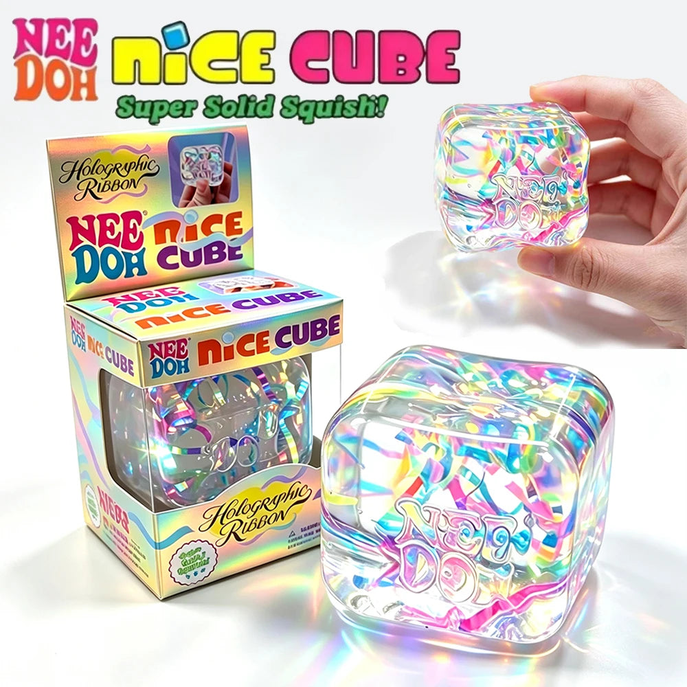 NeeDoh Holographic Ribbon Squeeze Toy – Colorful Sensory Fidget
