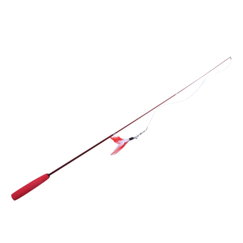 🎣🐾 Telescopic Cat Teaser Wand – 3-Section Fishing Pole Stick