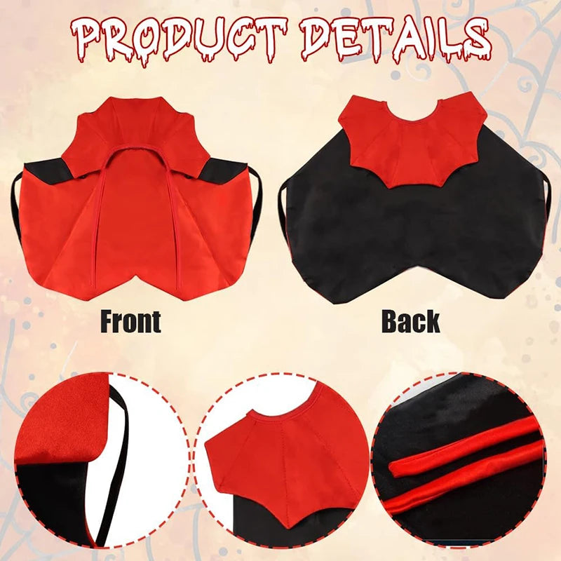 Halloween Vampire Pet Cape – Adjustable Cat & Dog Costume