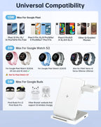 Upgraded 3-in-1 Foldable Wireless Charger Stand for Pixel Phone & Watch