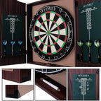 🏆 Professional Sisal Dartboard 🎯 with Cabinet & 6 Steel-Tip Darts | Self-Healing Fiber, 18" Official Size
