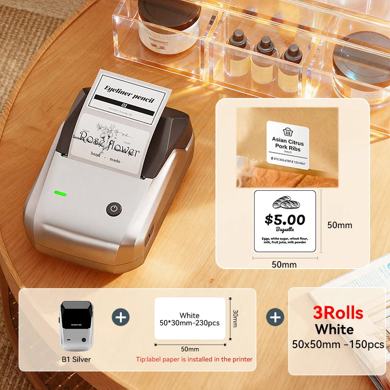 🏷️📱 NIIMBOT B1 Portable Thermal Label Printer – 2 Inch Bluetooth Sticker Maker