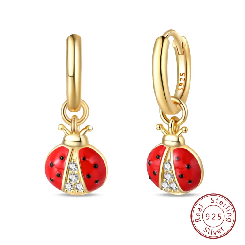 🌙⭐🐝 925 Sterling Silver Star Moon Bee Pendant Earrings ✨ | Gold-Tone Sparkling Zircon Luxury Earrings for Women 💎 | Wedding & Engagement Jewelry Gift 👰