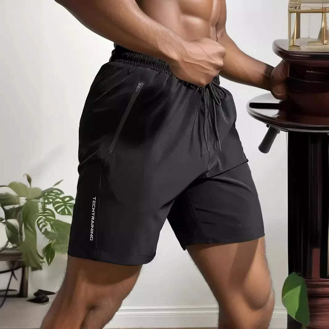 Men's Breathable Letter Print Shorts Dry Outdoor Casual Shorts Beach Shorts Gym Sport Running Squat Fitness Men Short Pants Breathable Drawstring Shorts