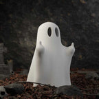 Halloween Kitten Ghost Figurine – Cute 3D Desktop Décor