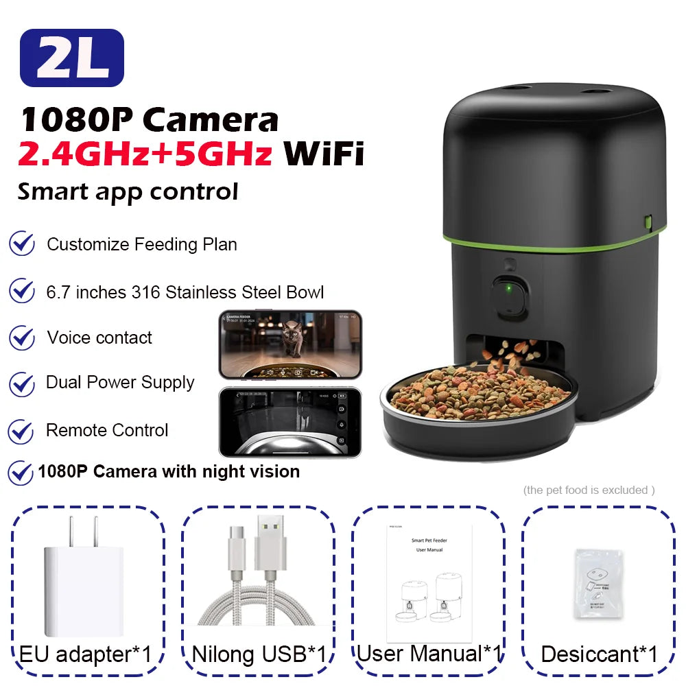 📷🐾 Automatic Smart Cat Feeder with Camera – WiFi App Control