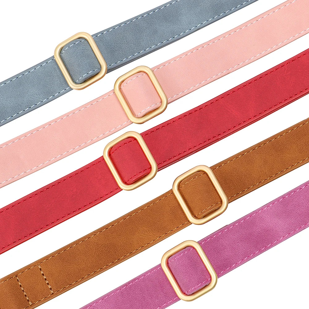 PU Leather Dog Collar with Free Custom Engraved Nameplate, Adjustable Anti‑Lost Buckle Collar for All Dog Sizes