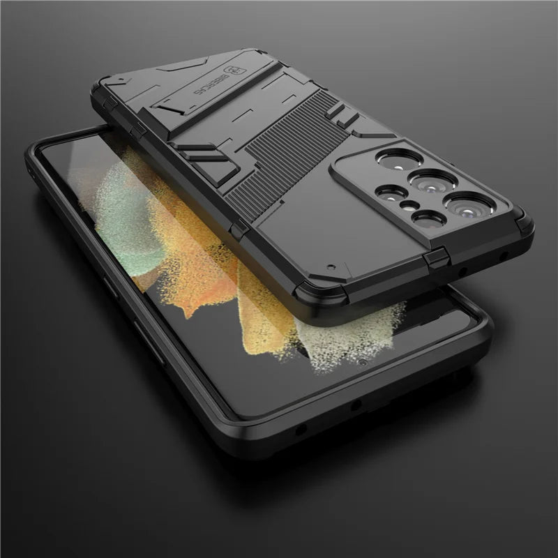 Solid Armor Cyber Shockproof Case with Stand for Samsung Galaxy