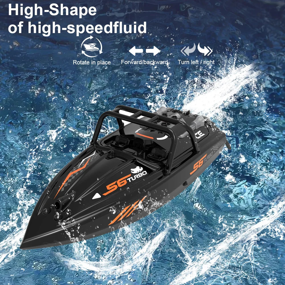 RC Speedboat 2.4G Jet Spray RC Boat Remote Control Ship Waterproof LED lamp Carbon brush motor High-Speed Models child toy gift