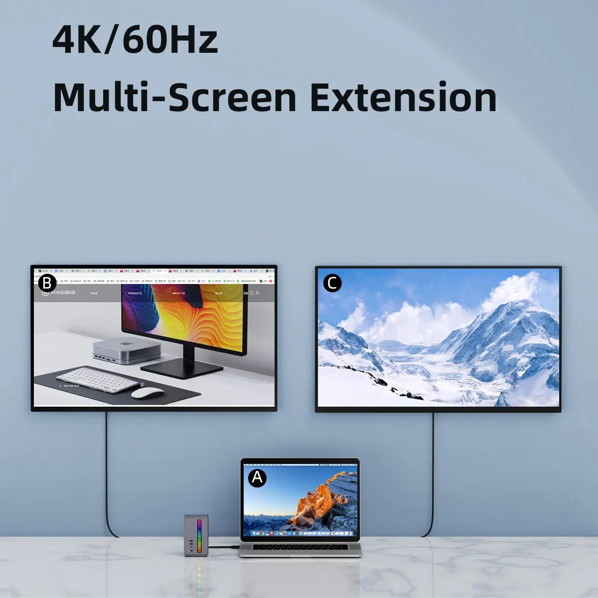 🚀💻 Hagibis USB-C Docking Station – Dual HDMI + M.2 SSD Enclosure (U100 Series)