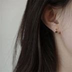 ✨💚 925 Sterling Silver 14K Gold Plated Vintage Green Bead Pendant Earrings 💎 | Elegant Party & Wedding Silver Earrings for Women 👰