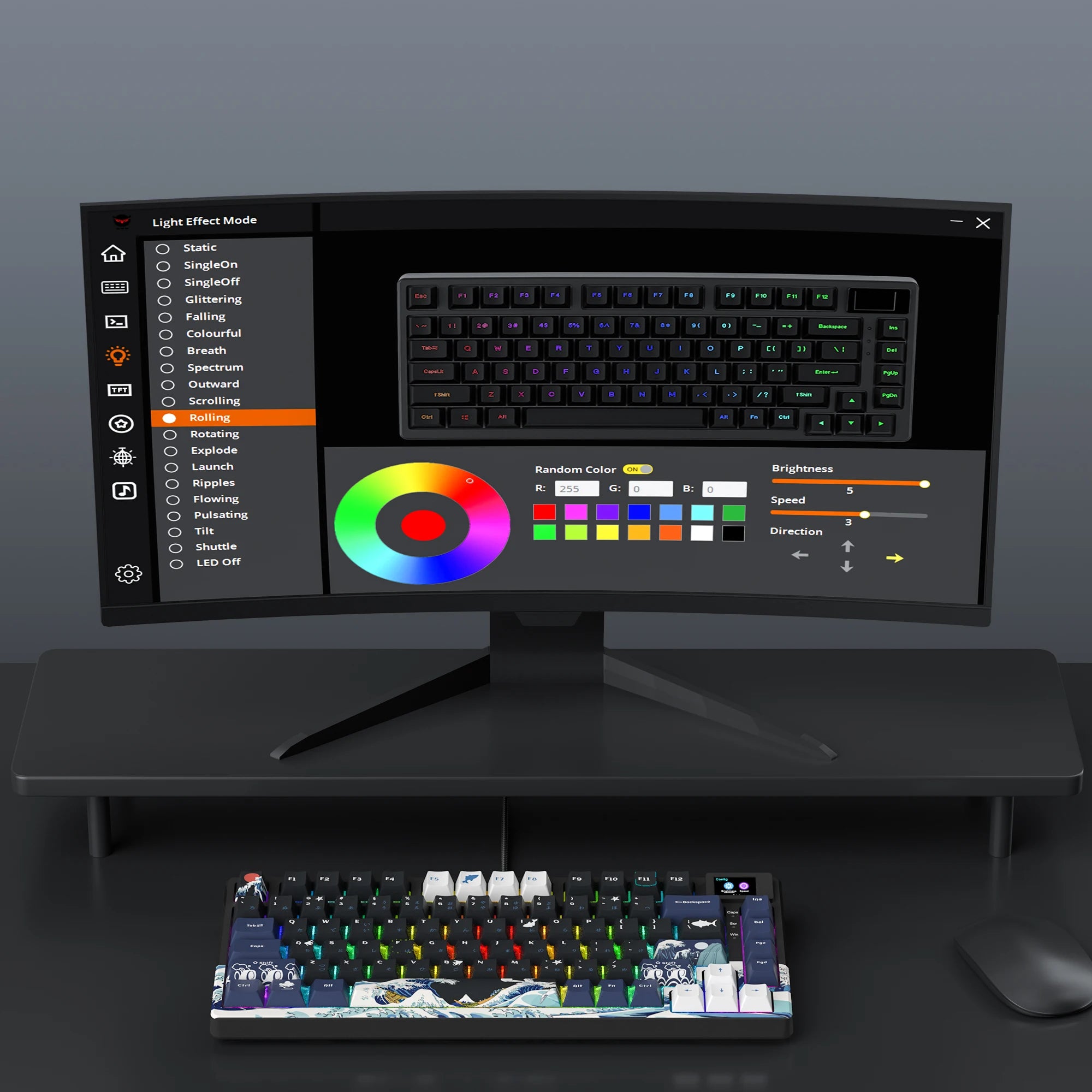 🔥⌨️ Wired Mechanical Gaming Keyboard with OLED Display – Hot-Swap RGB