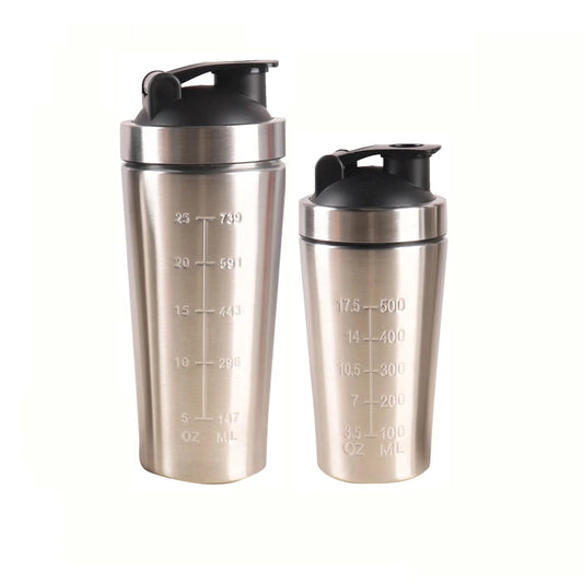 🥤🛡️ Stainless Steel Protein Shaker Bottle – Leakproof Gym Cup