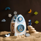 Montessori Educational Train or Rocket Toys Baby Busy Box Calculate Graphic Cognition Toys for Children Wooden Toys for Kids Baby Gift G8Central.com