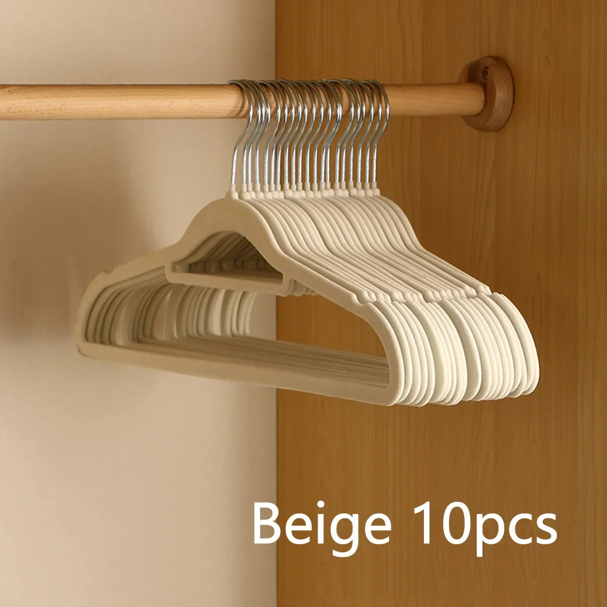 👗✨ 10pcs High-End Velvet Clothes Hangers | Non-Slip Flocked Felt Solid Hangers 🖤 | Heavy-Duty Slim Wardrobe Hangers