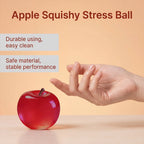 Glitter Crystal Apple Squishy Ball – Transparent 3D Sensory Fidget Toy