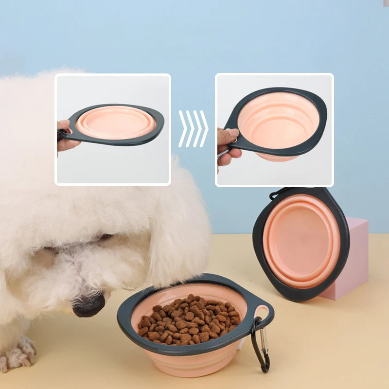 🐾🥣 Folding Silicone Pet Travel Bowl – Collapsible Outdoor Feeder