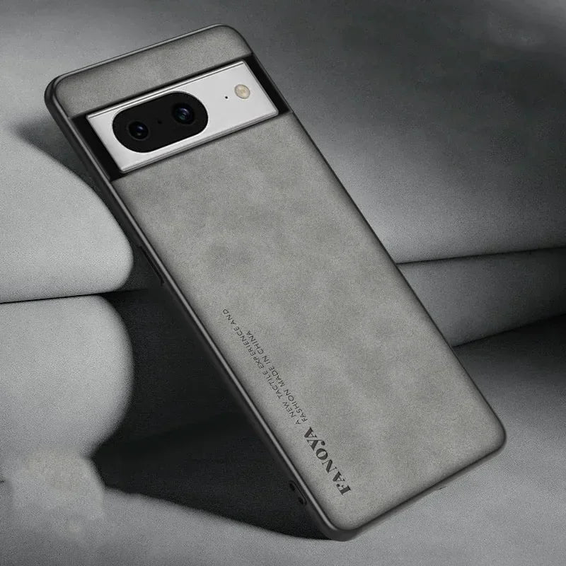 Sheepskin Leather Silicone Bumper Case for Google Pixel Series