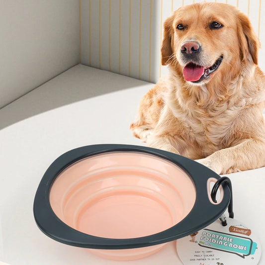 🐾🥣 Folding Silicone Pet Travel Bowl – Collapsible Outdoor Feeder