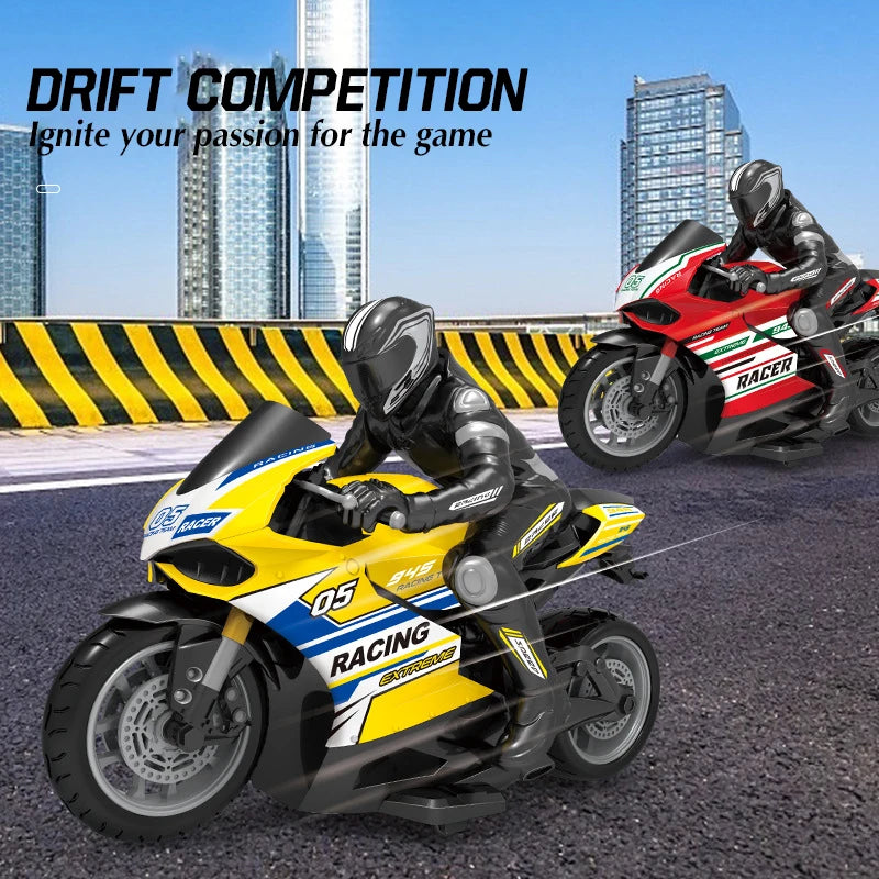 1/10 RC Motorcycle 4CH Drift Racing High Speed Remote Control Motorcycles 35 Meters Electric Off-Road Model Toys for Boys Child