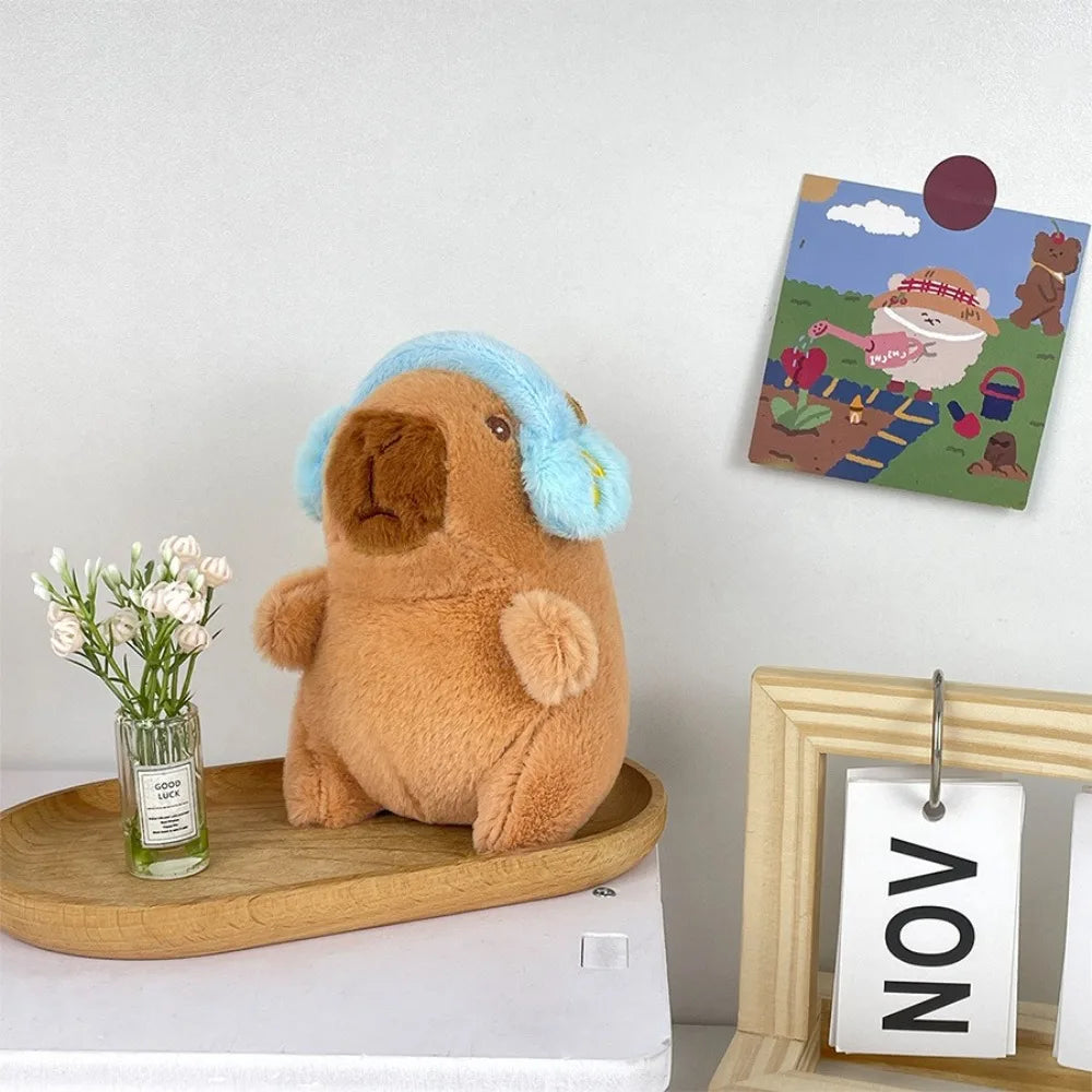 🦫🪽 Cute Capybara Plush Toy – Fluffy Anime Stuffed Animal with Hoodie & Wings | Small Simulation Doll Gift