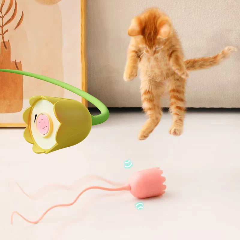 USB Electric Interactive Cat Rolling Ball Toy – Automatic Touch-Activated Silicone Teaser