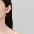 ✨💎 Serenity 1.118CT D Color Moissanite Long Tassel Earrings 🤍 | 18K Gold Plated Lab Diamond Drop Earrings 👰 | S925 Sterling Silver Luxury Jewelry for Women