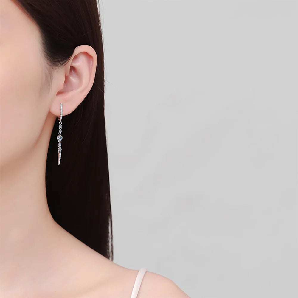 ✨💎 Serenity 1.118CT D Color Moissanite Long Tassel Earrings 🤍 | 18K Gold Plated Lab Diamond Drop Earrings 👰 | S925 Sterling Silver Luxury Jewelry for Women