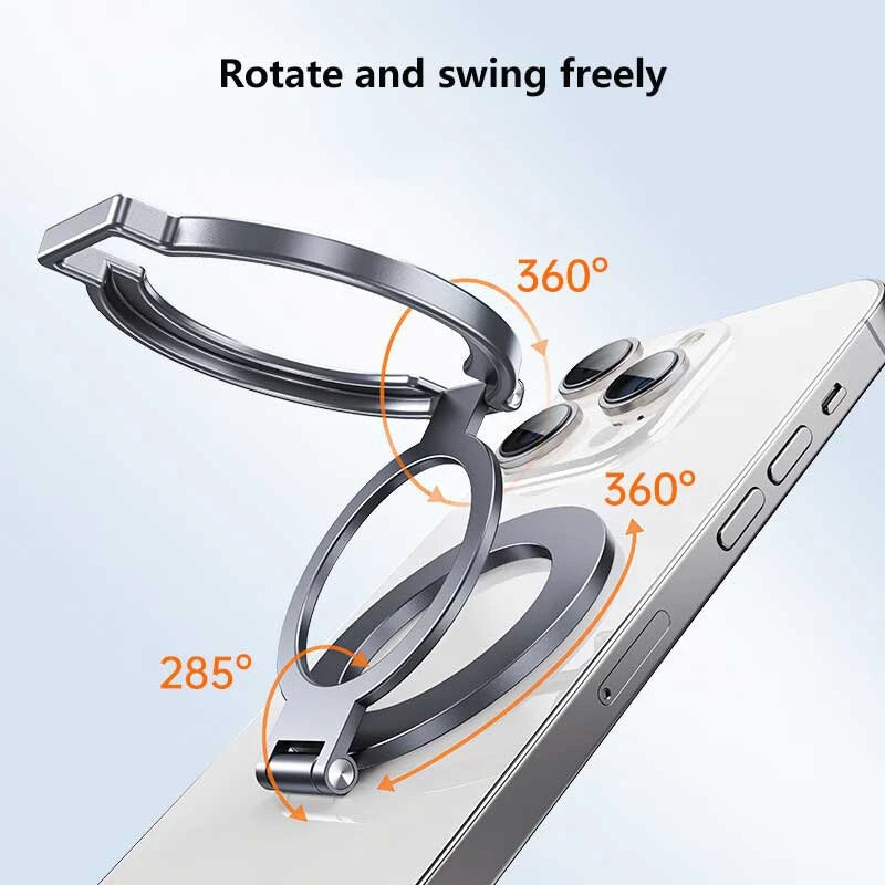 360° Rotation Magnetic Finger Ring Phone Holder – Foldable Aluminum Alloy