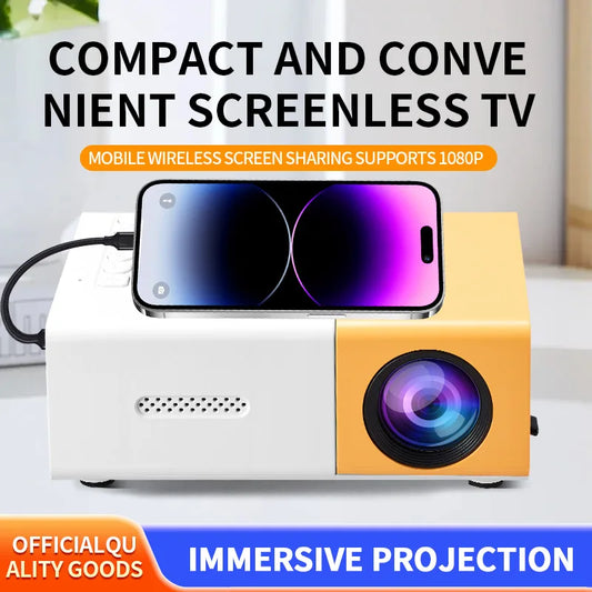 📽️✨ Portable Mini Projector Full HD 1080P Support 🎬 | USB-Powered with Remote Control 🎮 | Ideal for Smartphones & USB Devices 📱💻