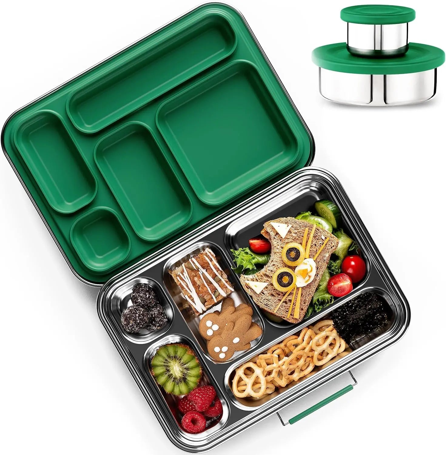 🥪✨ Stainless Steel Leakproof Bento Lunch Box | Food-Safe Compact Lunch Container 🍱 | Sandwich Friendly Lunch Box for Kids & Adults