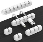 🎀🔌 VIKEFON Silicone Cable Organizer – Self-Adhesive Wire Clips
