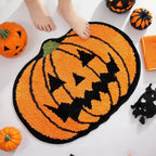 Halloween Pumpkin Plush Rug – Soft Cashmere-Style Spooky Mat
