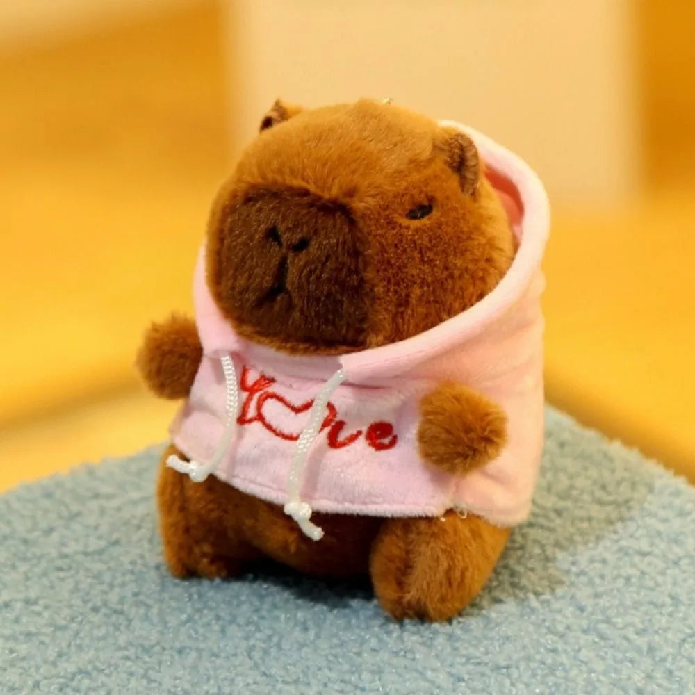 🦫🪽 Cute Capybara Plush Toy – Fluffy Anime Stuffed Animal with Hoodie & Wings | Small Simulation Doll Gift
