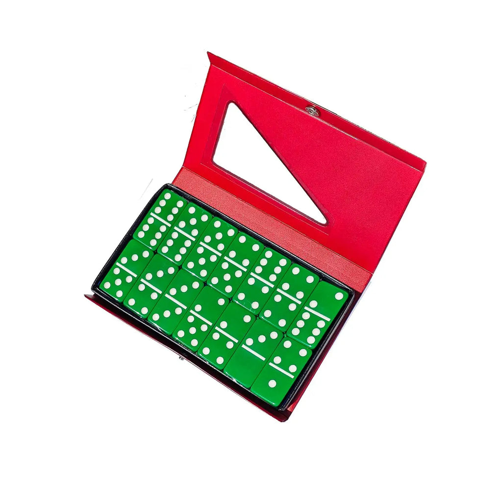 Double 6 Standard Dominoes Set with Vinyl Case – Color Options: Green, Red, Blue | Family Game Night Classic 🎯 G8Central