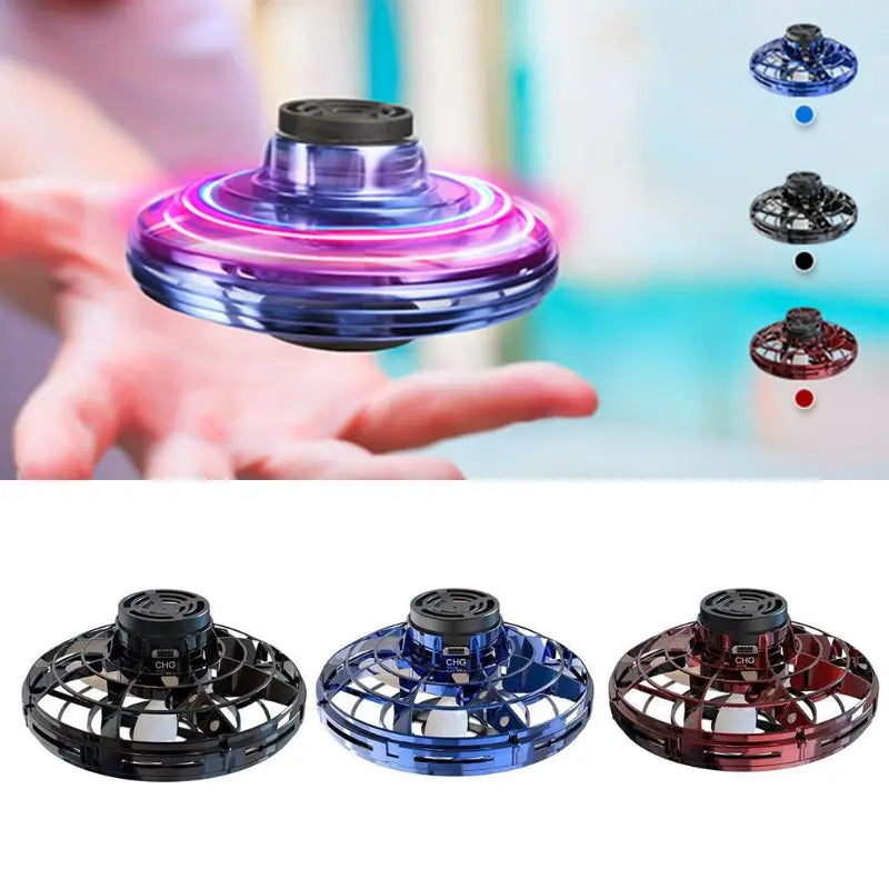 Mini Fingertip Gyro Interactive Decompression Toy Drone LED UFO Type Flying Helicopter Spinner Toy Kids G8Central.com