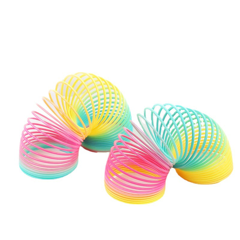 Rainbow Spring Coil Toys Plastic Folding Spring Coil Sports Game Child Funny Fashion Educational Creative Toys Gift For Children