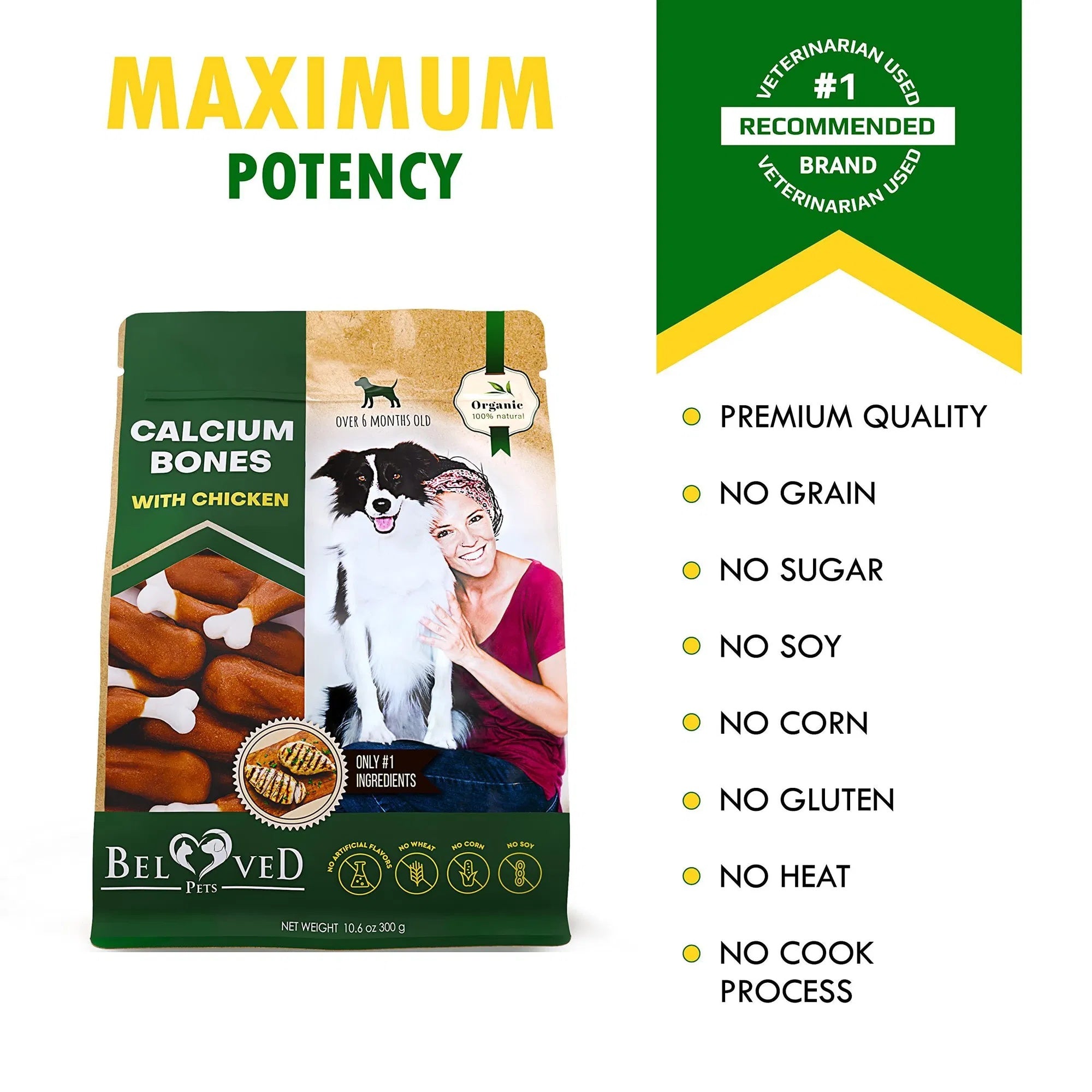 Dog Calcium Bones Wrapped in Chicken – Rawhide-Free Training Treats | Healthy Grain-Free Chews ✨